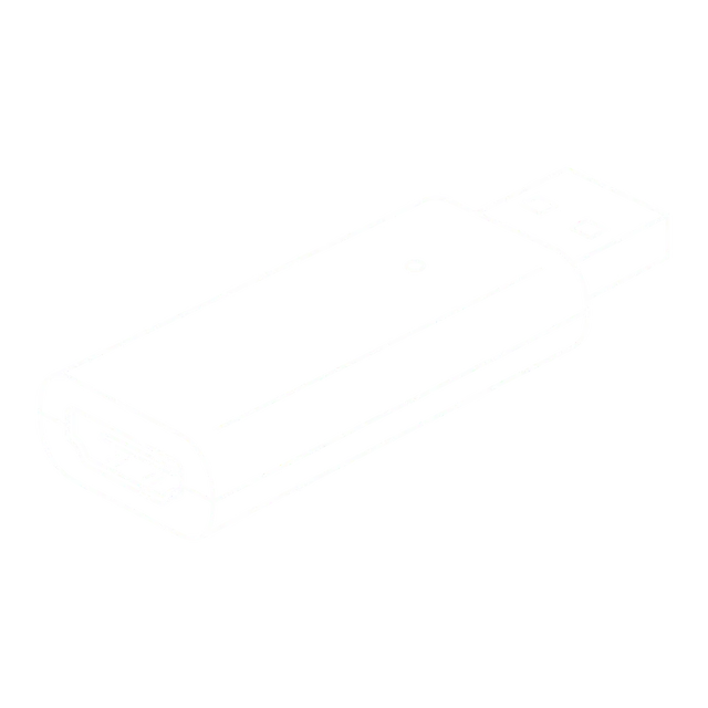 Line drawing of an HDMI to USB capture card