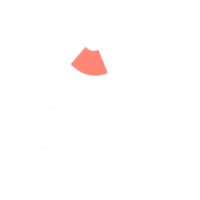 Line drawing of a phone sliding into VR goggles